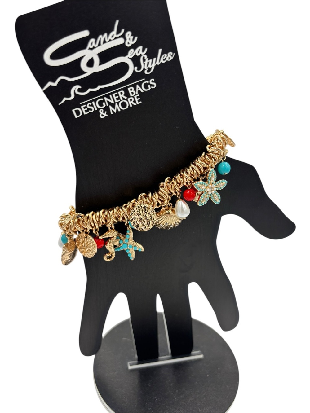Coastal Charm Stretch Bracelet | Starfish Shell Seahorse Beach - Picture 6 of 6